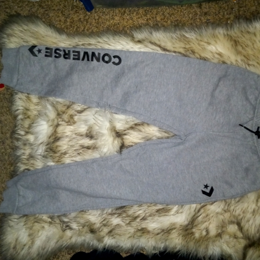 Converse sweats size L, sz 12-13 yrs so they'r kids but fit like a S in womans